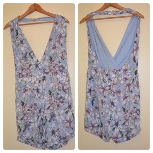 Large floral halter top romper